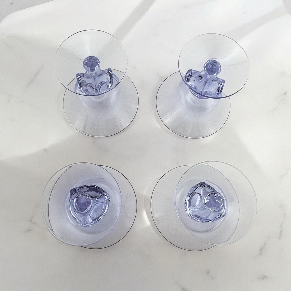 Tiffin Twilight Neodymium Glass Purple/Blue 4 Champagne Coupes Sherbets #17578 - Picture 7 of 8